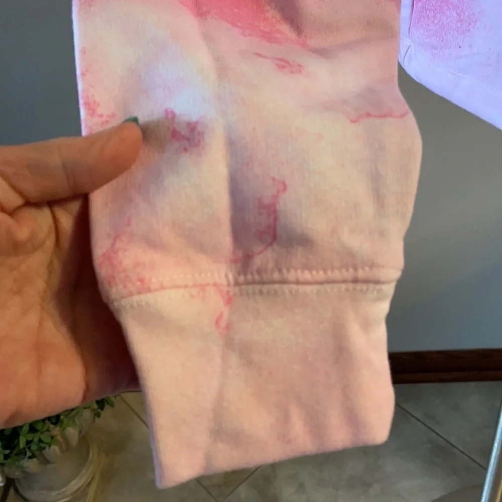 women’s pet dog pink TIE DYE crop sweatshirt WEEKENDS ARE FOR MY DOG L cotton